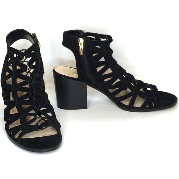 black suede gladiator sandals